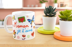 Taza personalizada para el día de la madre - Rotuladores porcelana, vidrio - 10doigts.fr