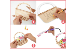 aviso tarjeta para tejer flores - Kits fiesta de los padres - 10doigts.fr