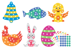 pack formes de pâques gommettes - Kits créatifs avec gommettes : le plein d’idées pour les petits artistes - 10doigts.fr