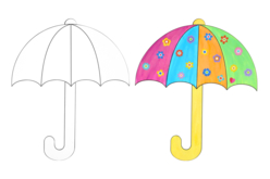 PARAPLUIE Géant - Coloriage - 10doigts.fr