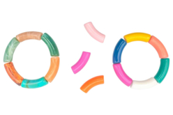 Curved Acrylic Beads Tube - 15 pcs - 2 - Acrylic Beads - 10doigts.com - Acrylic Beads - 10doigts.fr