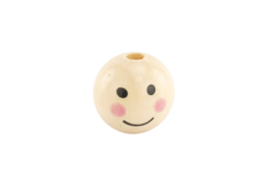 Abalorios de madera caras Ø 2.5 cm - agujero 5 mm - - Perles en bois - 10doigts.fr - 2