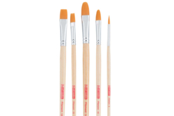 Polyester Brushes, Long Handle - 5 Pieces - Brushes and brushes for acrylic painting - 10doigts.fr