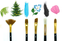 Paintbrush and Palette Set - 10 Pieces - 2 - Brushes - 10doigts.com - Brushes - 10doigts.fr