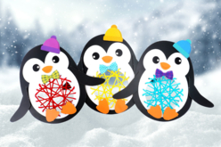 Pinguins à tisser  - Kits Mercerie - 10doigts.fr