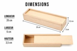 plumier en bois dimensions - Boîtes en bois à décorer - 10doigts.fr - 2