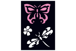 pochoir papillon libellule - Pochoirs adhésifs - 10doigts.fr