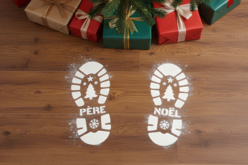 Pochoirs empreintes de pas Père-Noël - Pochoirs et tampons de Noël - 10doigts.fr - 2