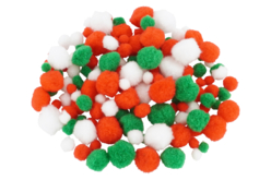 pompons couelurs de Noël - Pompons pour bricolage créatif - 10doigts.fr