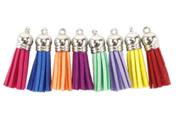 pompons suedine couleurs - Pompons pour bricolage créatif - 10doigts.fr