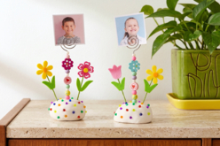 Portafotos de pasta moldeable - Flores y hojas decorativas - 10doigts.fr