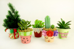 Plastic Pots - 6 Pieces - 2 - Opaque Plastic - 10doigts.com - Opaque Plastic - 10doigts.fr