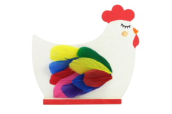 poule bois - Supports de Pâques à décorer - 10doigts.fr - 2