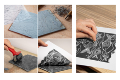 Rodillo de goma resistente - Linogravura – 10doigts.fr - 2