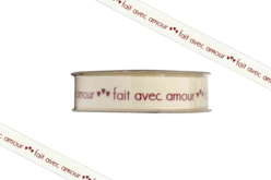 Ruban "Fait avec amour"  - 2 mètres - Rubans - 10doigts.fr