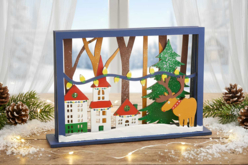 Scène en bois ciselé forme - Crèches et villages de Noël à fabriquer - 10doigts.fr - 2