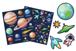 Scène système solaire + gommettes - Ready-to-use Kits - 10doigts.fr