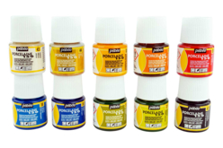 Pintura para porcelana colores surtidos - 10 frascos de 45 ml - Pintura vidrio y loza – 10doigts.fr