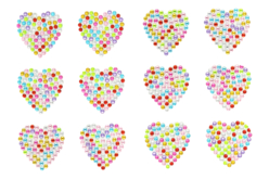 Set de 2 planches de strass adhesif en forme de cœur  - Strass autocollants - 10doigts.fr - 2