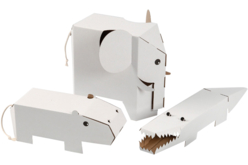 Set de 3 animaux géants à décorer - Animaux à décorer - 10doigts.fr