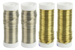 Set de 4 bobines fil métallique Or et Argent ø 0,6 mm - Fil métallique - 10doigts.fr