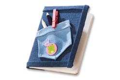 Set de 4 recortes de tela autoadhesiva efecto Jean - Tissus adhesivos - 10doigts.fr