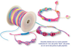 Shamballa (cordon polyester multicolore) - Bijoux Shamballas - 10doigts.fr - 2