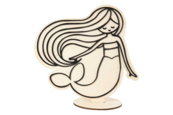 Wooden Mermaid with Relief Motifs - Formes en bois à décorer - 10doigts.fr