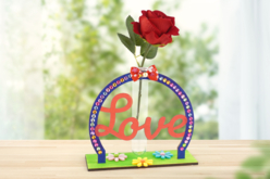 Soliflores LOVE en bois à monter - 6 pièces - Objets pour le bureau - 10doigts.fr - 2