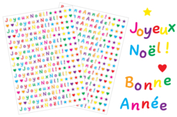 stickers joyeux noel transparent - Gommettes de Noël : autocollants et stickers créatifs pour enfants - 10doigts.fr
