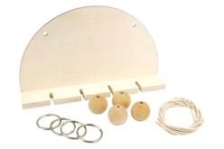 Round Wall Holder + 4 Keychains - 2 - Wooden Objects for the Home - 10doigts.com - Wooden Objects for the Home - 10doigts.fr