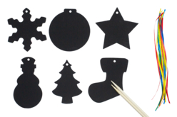 suspension noël carte à gratter - Cartes à gratter, à poinçonner - 10doigts.fr