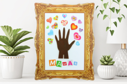 Cuadro Día de la Madre mano y corazones - Pegatinas Corazones - 10doigts.fr