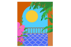 Toile imprimée à peindre - Balcon au soleil - Peinture aux numéros - 10doigts.fr - 2