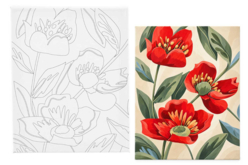 Lienzo coquelicots rojos - Châssis et Cartons toilés - 10doigts.fr