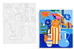 Lienzo vases azules - Peinture aux numéros : découvrez l'art du tableau numéroté pour tous - 10doigts.fr