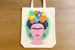 tote bag frida - Peinture textile - 10doigts.fr - 2