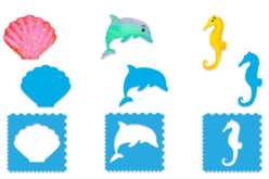 Lienzo ola de Hokusai - Plantilla de animales - 10doigts.fr