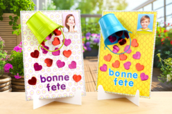 Un seau rempli de cœurs - Chevalets pour enfants et supports d’exposition - 10doigts.fr - 2