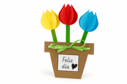 6 tarjetas tulipanes flores - Kits fête des parents - 10doigts.fr - 2
