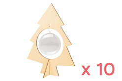 10 abetos + 10 bolas de plástico Ø 10 cm - Decoraciones de Navidad de madera – 10doigts.fr