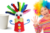 Fabricar un payaso divertido con un vaso de cartón - Decoraciones de mesa – 10doigts.fr