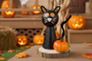 Gato negro Halloween en poliestireno - Gomets ojos y caras – 10doigts.fr