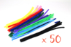Limpiapipas de 9 mm - 30 cm, colores surtidos - Set de 50 - Limpiapipas – 10doigts.fr