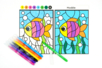 Coloriages a los números - Tema Animales Marinos  - Formas y dibujos para colorear – 10doigts.fr