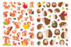Gomets ardillas y erizos - 1 set (2 planchas) - Gomets estaciones – 10doigts.fr