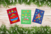 Kit de tarjetas de Navidad para colorear - 3 tarjetas - Cartas de felicitación – 10doigts.fr