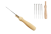 Wooden Handle + 5 Felting Needles - 1 - Felting, carded wool - 10doigts.com - Felting, carded wool – 10doigts.fr
