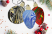 Suspensiones de Navidad en marbling - Decoraciones de Navidad de madera – 10doigts.fr