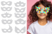 Harlequin Wolf Coloring Masks - 10 Designs - 1 - Creative Masks for Kids - 10doigts.com - Creative Masks for Kids – 10doigts.fr
